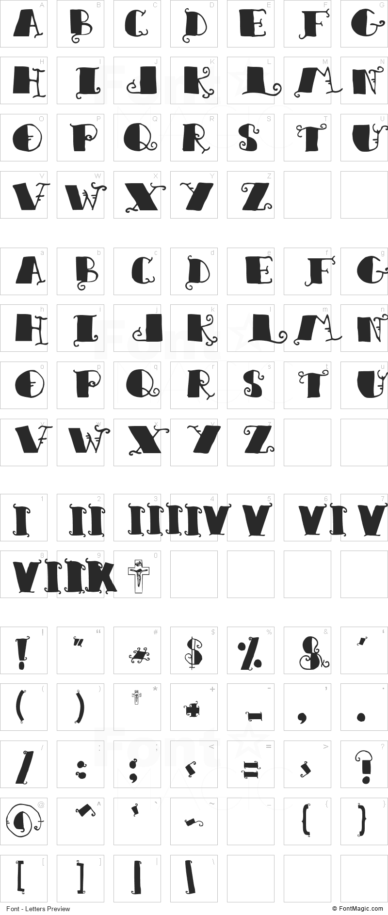 Woodcutter Amor de Madre Font - All Latters Preview Chart